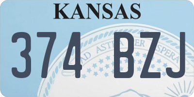 KS license plate 374BZJ