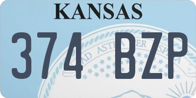 KS license plate 374BZP