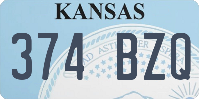 KS license plate 374BZQ