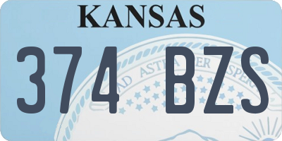 KS license plate 374BZS