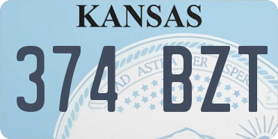 KS license plate 374BZT