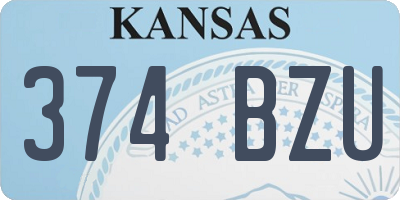 KS license plate 374BZU