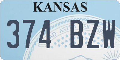 KS license plate 374BZW