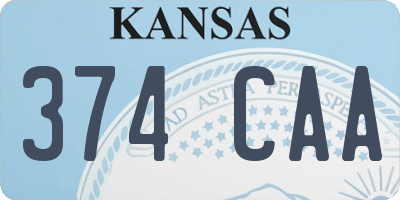 KS license plate 374CAA