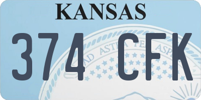 KS license plate 374CFK