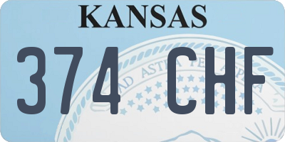 KS license plate 374CHF