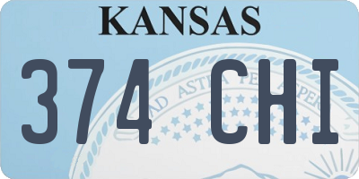 KS license plate 374CHI
