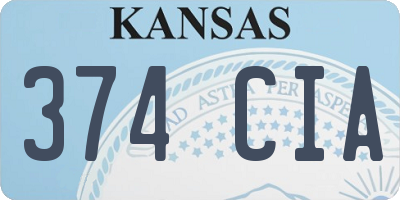 KS license plate 374CIA
