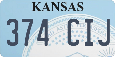 KS license plate 374CIJ
