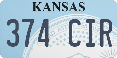 KS license plate 374CIR