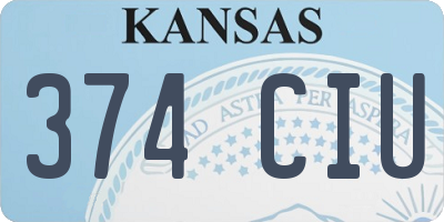 KS license plate 374CIU
