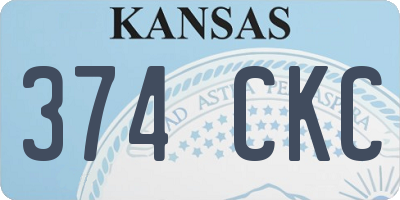 KS license plate 374CKC
