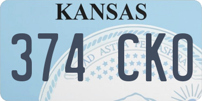 KS license plate 374CKO