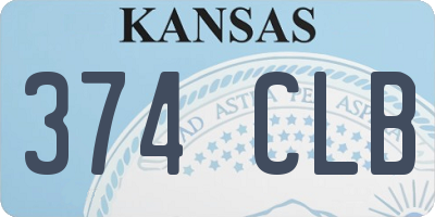 KS license plate 374CLB