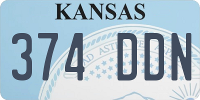 KS license plate 374DDN