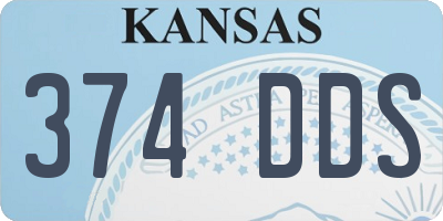 KS license plate 374DDS