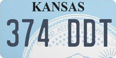 KS license plate 374DDT