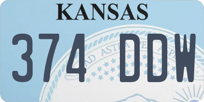 KS license plate 374DDW