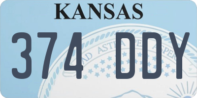 KS license plate 374DDY