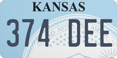 KS license plate 374DEE