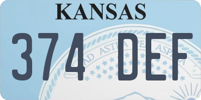 KS license plate 374DEF