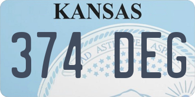 KS license plate 374DEG
