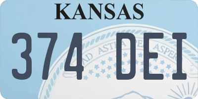 KS license plate 374DEI