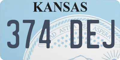 KS license plate 374DEJ