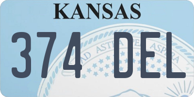 KS license plate 374DEL