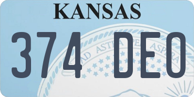 KS license plate 374DEO