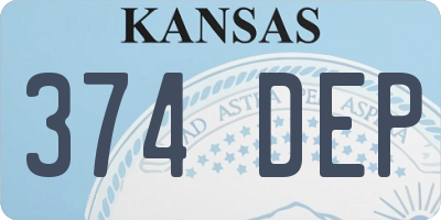 KS license plate 374DEP
