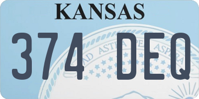 KS license plate 374DEQ