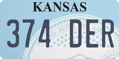 KS license plate 374DER