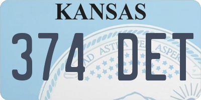 KS license plate 374DET