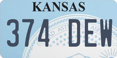 KS license plate 374DEW