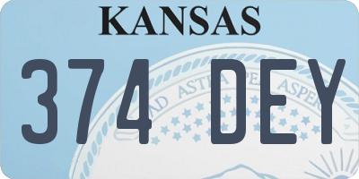 KS license plate 374DEY