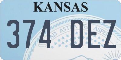 KS license plate 374DEZ