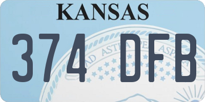 KS license plate 374DFB