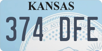 KS license plate 374DFE