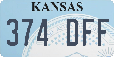 KS license plate 374DFF