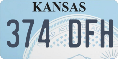 KS license plate 374DFH
