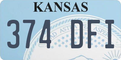 KS license plate 374DFI
