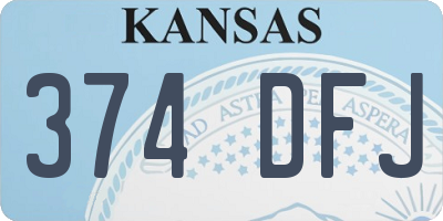 KS license plate 374DFJ
