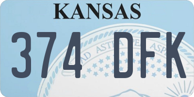 KS license plate 374DFK