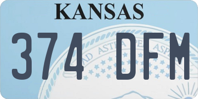 KS license plate 374DFM