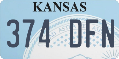 KS license plate 374DFN