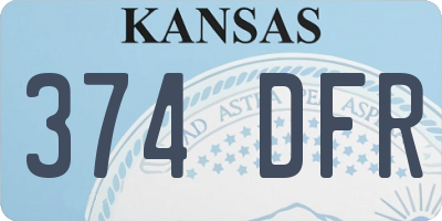 KS license plate 374DFR