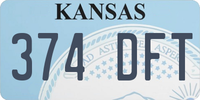 KS license plate 374DFT