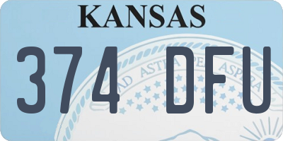 KS license plate 374DFU
