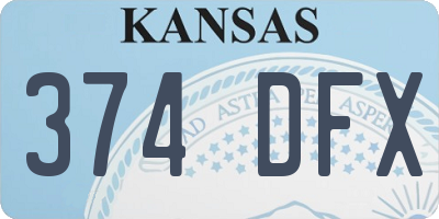 KS license plate 374DFX